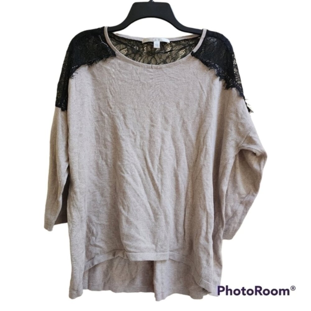 700.Lc Lauren Conrad long sleeve dolman lace shoulder light pullover  size xl